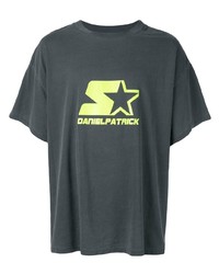 T-shirt à col rond imprimé gris foncé Daniel Patrick