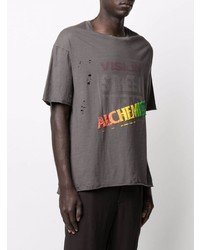 T-shirt à col rond imprimé gris foncé Alchemist