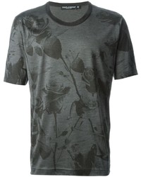 T-shirt à col rond imprimé gris foncé Dolce & Gabbana