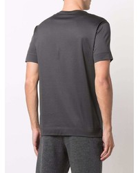 T-shirt à col rond imprimé gris foncé Emporio Armani