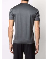 T-shirt à col rond imprimé gris foncé Emporio Armani