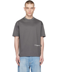 T-shirt à col rond imprimé gris foncé Emporio Armani