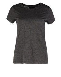 T-shirt à col rond imprimé gris foncé Even&Odd