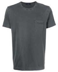 T-shirt à col rond imprimé gris foncé Fay