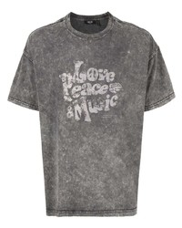 T-shirt à col rond imprimé gris foncé FIVE CM