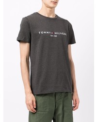 T-shirt à col rond imprimé gris foncé Tommy Hilfiger