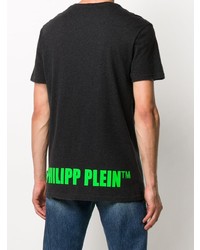 T-shirt à col rond imprimé gris foncé Philipp Plein