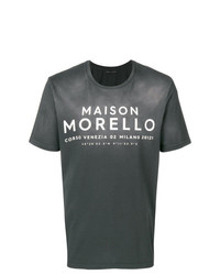 T-shirt à col rond imprimé gris foncé Frankie Morello