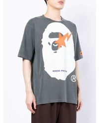 T-shirt à col rond imprimé gris foncé A Bathing Ape