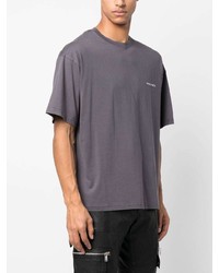 T-shirt à col rond imprimé gris foncé YOUNG POETS