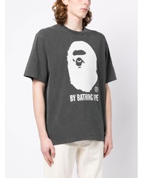 T-shirt à col rond imprimé gris foncé A Bathing Ape