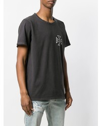 T-shirt à col rond imprimé gris foncé Rhude