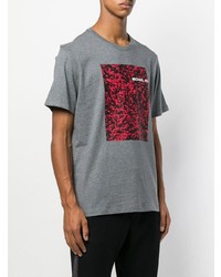 T-shirt à col rond imprimé gris foncé Michael Kors Collection