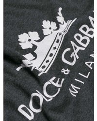 T-shirt à col rond imprimé gris foncé Dolce & Gabbana