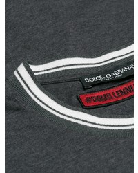 T-shirt à col rond imprimé gris foncé Dolce & Gabbana