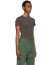 T-shirt à col rond imprimé gris foncé Eckhaus Latta