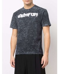 T-shirt à col rond imprimé gris foncé McQ