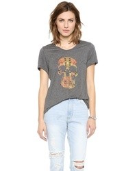 T-shirt à col rond imprimé gris foncé Haute Hippie
