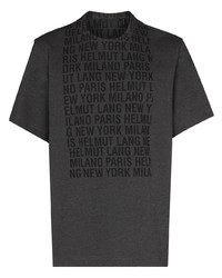 T-shirt à col rond imprimé gris foncé Helmut Lang