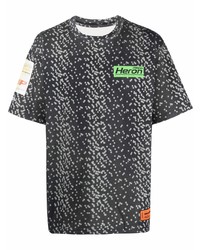 T-shirt à col rond imprimé gris foncé Heron Preston