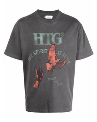 T-shirt à col rond imprimé gris foncé HONOR THE GIFT