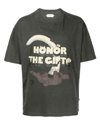 T-shirt à col rond imprimé gris foncé HONOR THE GIFT