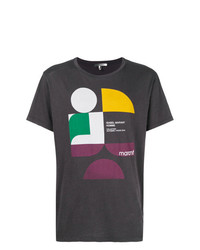 T-shirt à col rond imprimé gris foncé Isabel Marant