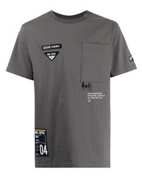 T-shirt à col rond imprimé gris foncé Izzue