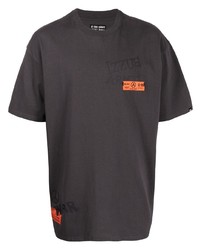 T-shirt à col rond imprimé gris foncé Izzue
