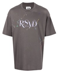 T-shirt à col rond imprimé gris foncé Izzue