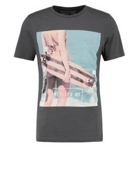 T-shirt à col rond imprimé gris foncé Jack & Jones