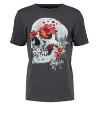 T-shirt à col rond imprimé gris foncé Jack & Jones