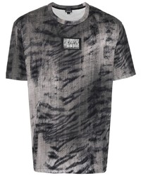 T-shirt à col rond imprimé gris foncé Just Cavalli