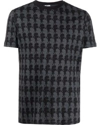 T-shirt à col rond imprimé gris foncé Karl Lagerfeld