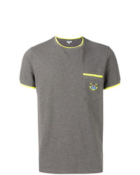 T-shirt à col rond imprimé gris foncé Kenzo