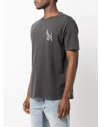 T-shirt à col rond imprimé gris foncé Ksubi