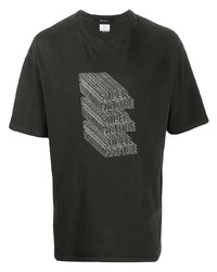 T-shirt à col rond imprimé gris foncé Ksubi