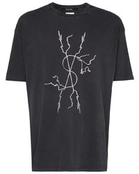 T-shirt à col rond imprimé gris foncé Ksubi