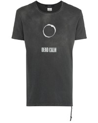 T-shirt à col rond imprimé gris foncé Ksubi