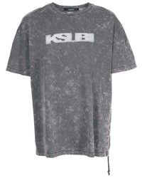 T-shirt à col rond imprimé gris foncé Ksubi