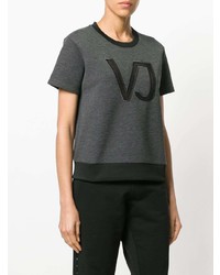 T-shirt à col rond imprimé gris foncé Versace Jeans