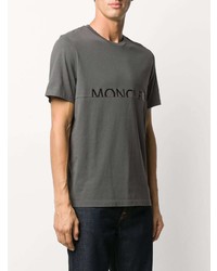 T-shirt à col rond imprimé gris foncé Moncler