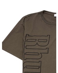 T-shirt à col rond imprimé gris foncé Rhude