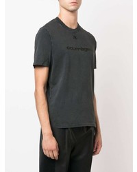 T-shirt à col rond imprimé gris foncé Courrèges