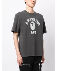 T-shirt à col rond imprimé gris foncé A Bathing Ape