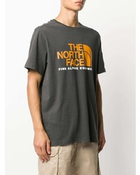 T-shirt à col rond imprimé gris foncé The North Face