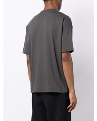 T-shirt à col rond imprimé gris foncé Emporio Armani