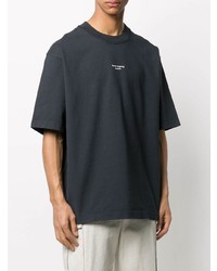 T-shirt à col rond imprimé gris foncé Acne Studios