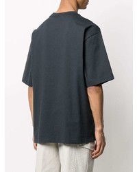 T-shirt à col rond imprimé gris foncé Acne Studios