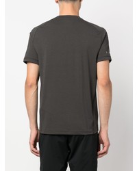 T-shirt à col rond imprimé gris foncé Ea7 Emporio Armani